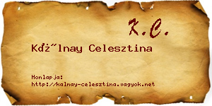 Kálnay Celesztina névjegykártya